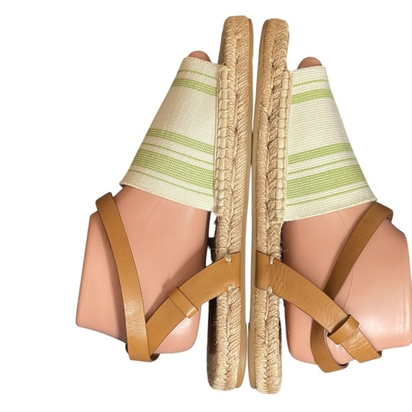 TORY BURCH Elastic Awning Stripe
Espadrille Sandal Green and Ivory 9.5 - Picture 5 of 16